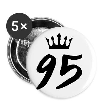 95 Couronne numérique - Lot de 5 grands badges (56 mm) - blanc - Devant