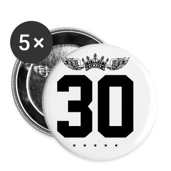 30 Couronne numérique - Lot de 5 grands badges (56 mm) - blanc - Devant