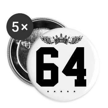 64 Couronne numérique - Lot de 5 grands badges (56 mm) - blanc - Devant