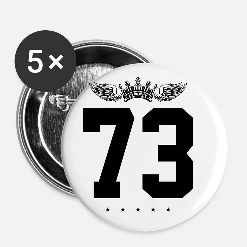 73 Number crown - Buttons large 2.2''/56 mm (5-pack) - white