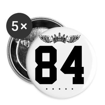 84 Couronne numérique - Lot de 5 grands badges (56 mm) - blanc - Devant