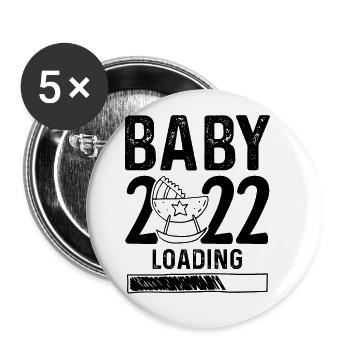 chargement bébé 2022 - Lot de 5 grands badges (56 mm) - blanc - Devant