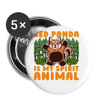 Red Panda is my Spirit Animal - Buttons large 2.2''/56 mm (5-pack) - white - Front