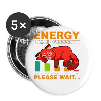 Energy Loading Please wait - Buttons groß 56 mm (5er Pack) - Weiß - Vorne