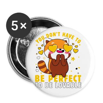 You don't have to be perfect to be Lovable - Buttons large 2.2''/56 mm (5-pack) - white - Front