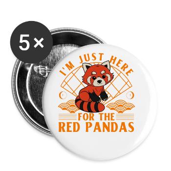 Je suis juste ici pour les pandas roux - Lot de 5 grands badges (56 mm) - blanc - Devant