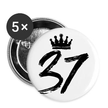 37 Number crown - Buttons large 2.2''/56 mm (5-pack) - white - Front