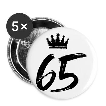 65 Couronne numérique - Lot de 5 grands badges (56 mm) - blanc - Devant