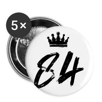 84 Couronne numérique - Lot de 5 grands badges (56 mm) - blanc - Devant