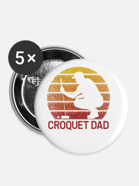 Croquet Dad - Buttons groß 56 mm (5er Pack) - Weiß