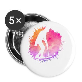 Croquet Retro - Buttons large 2.2''/56 mm (5-pack) - white - Front