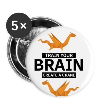 Conception d'origami Kirigami coloré - Lot de 5 grands badges (56 mm) - blanc - Devant