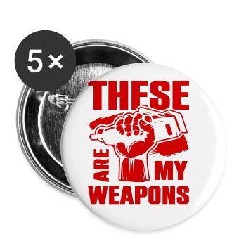 Barber weapons - Buttons large 2.2''/56 mm (5-pack) - white - Front