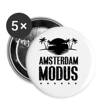 Amsterdam Modus - Buttons groß 56 mm (5er Pack) - Weiß - Vorne