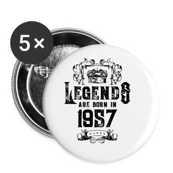 1957 legends geburtstag - Buttons groß 56 mm (5er Pack) - Weiß - Vorne
