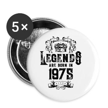 1975 legends birthday - Buttons large 2.2''/56 mm (5-pack) - white - Front