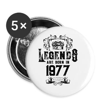 1977 legends birthday - Buttons large 2.2''/56 mm (5-pack) - white - Front