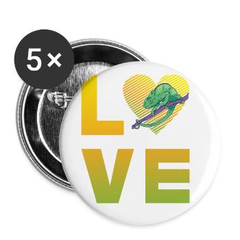 Chameleon Love - Buttons large 2.2''/56 mm (5-pack) - white - Front