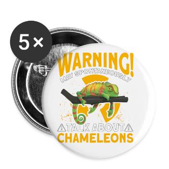 L’avertissement peut parler spontanément de caméléons - Lot de 5 grands badges (56 mm) - blanc - Devant