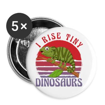 Je lève de minuscules dinosaures - Lot de 5 grands badges (56 mm) - blanc - Devant