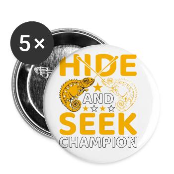 Hide and seek Champion - Buttons large 2.2''/56 mm (5-pack) - white - Front