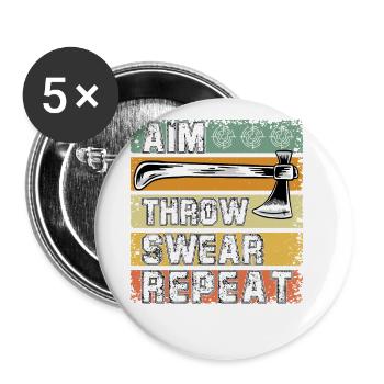 Viser lancer jurer Répéter - Lot de 5 grands badges (56 mm) - blanc - Devant