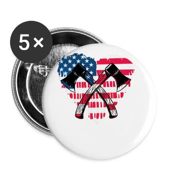 Lancer de hache - Lot de 5 grands badges (56 mm) - blanc - Devant