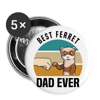 Furet - Lot de 5 grands badges (56 mm) - blanc - Devant