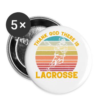 Thank God there is Lacrosse - Buttons large 2.2''/56 mm (5-pack) - white - Front