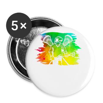 Lacrosse - Buttons large 2.2''/56 mm (5-pack) - white - Front