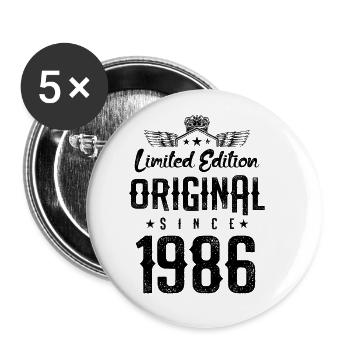 Édition limitée 1986 - Lot de 5 grands badges (56 mm) - blanc - Devant