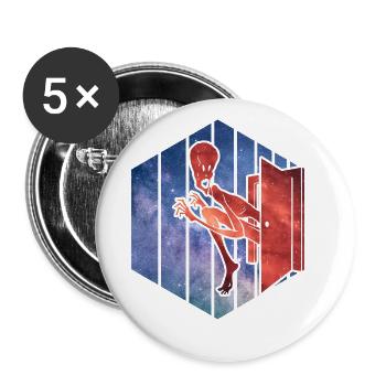 Alien - Buttons groß 56 mm (5er Pack) - Weiß - Vorne