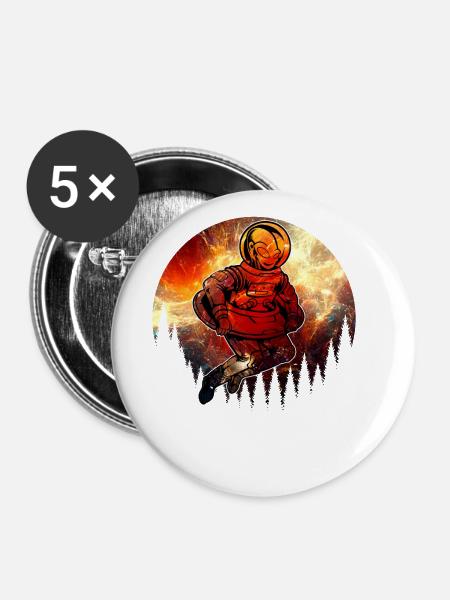 Alien - Buttons groß 56 mm (5er Pack) - Weiß