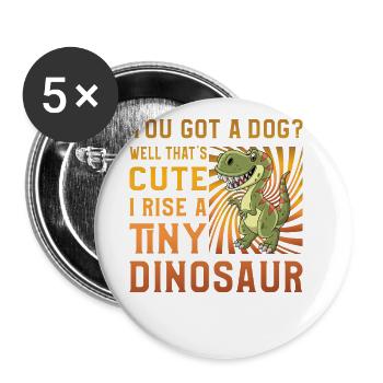 Drôle de dinosaure - Lot de 5 grands badges (56 mm) - blanc - Devant