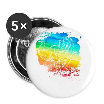 Dinosaurier - Buttons groß 56 mm (5er Pack) - Weiß - Vorne