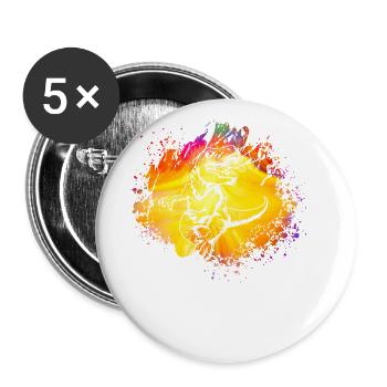 Dinosaure - Lot de 5 grands badges (56 mm) - blanc - Devant