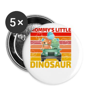 Le petit dinosaure de maman - Lot de 5 grands badges (56 mm) - blanc - Devant