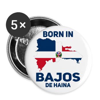 Bajos De Haina - Buttons groß 56 mm (5er Pack) - Weiß - Vorne