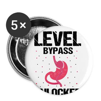 Magenoperation Design für Magenbypass Patient - Buttons groß 56 mm (5er Pack) - Weiß - Vorne