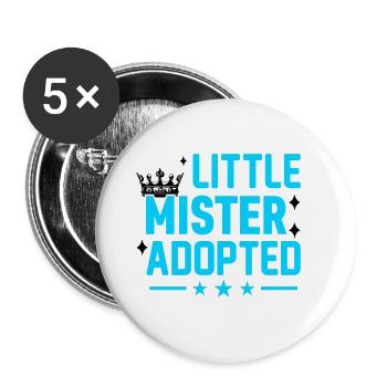 Little Mister Adopted Crown Stars First - Buttons large 2.2''/56 mm (5-pack) - white - Front