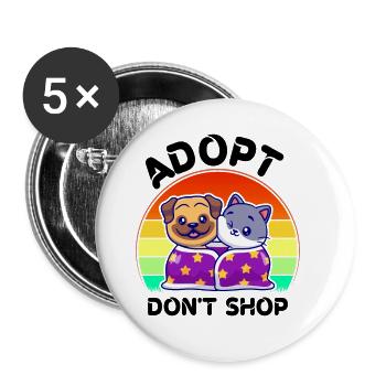 Don't Adopt Shopping What You Don't - Buttons large 2.2''/56 mm (5-pack) - white - Front