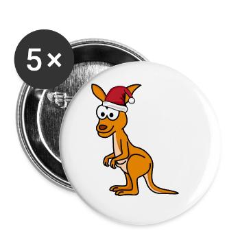Kangaroo Comic Christmas - Buttons large 2.2''/56 mm (5-pack) - white - Front