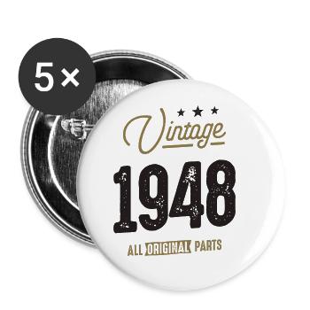Millésime 1948 74e anniversaire - Lot de 5 grands badges (56 mm) - blanc - Devant