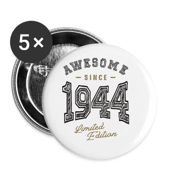 Génial depuis 1944 78e anniversaire - Lot de 5 grands badges (56 mm) - blanc - Devant