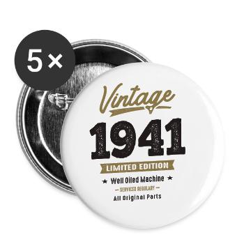 Millésime 1941 81e anniversaire - Lot de 5 grands badges (56 mm) - blanc - Devant