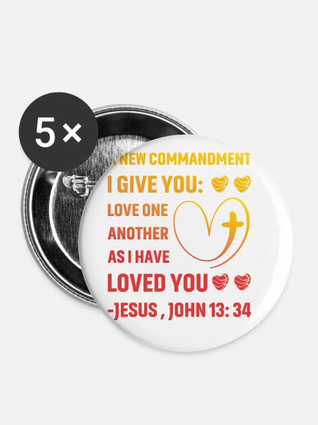 Christentum Zitat - Buttons groß 56 mm (5er Pack) - Weiß