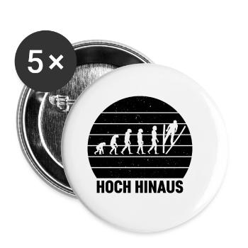 Hoch Hinaus Sonnenhintergrund Skispringen Winter - Buttons groß 56 mm (5er Pack) - Weiß - Vorne