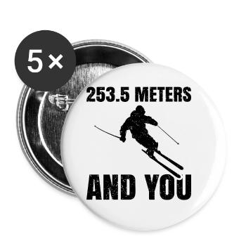 253.5 meters and you ski - Buttons large 2.2''/56 mm (5-pack) - white - Front