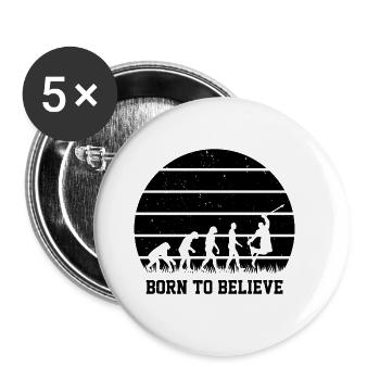 Born To Believe Skiing Champion King Sunset Black - Lot de 5 grands badges (56 mm) - blanc - Devant