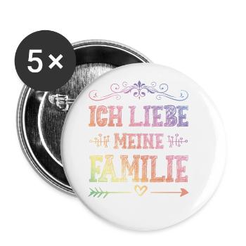 I Love my Family - Buttons groß 56 mm (5er Pack) - Weiß - Vorne